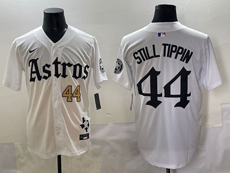 Men 2025 Houston Astros #44 Still Tippin White Five generations Joint Name Nike MLB Jersey style 2->houston astros->MLB Jersey